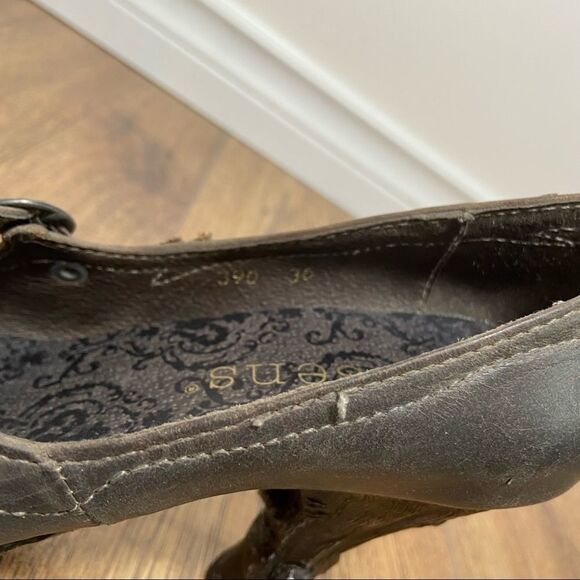Neosenes Leather Mary Jane Pumps with Witchy Thorn Detail Grey 2.5" Heel Size 6 - Picture 6 of 9